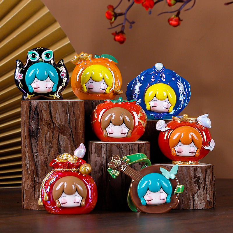 창의적인 민속 문화 유물 블라인드 박스 수제 소형 장식품 수지 공예품 트렌디한 휴일 선물 어린이 선물