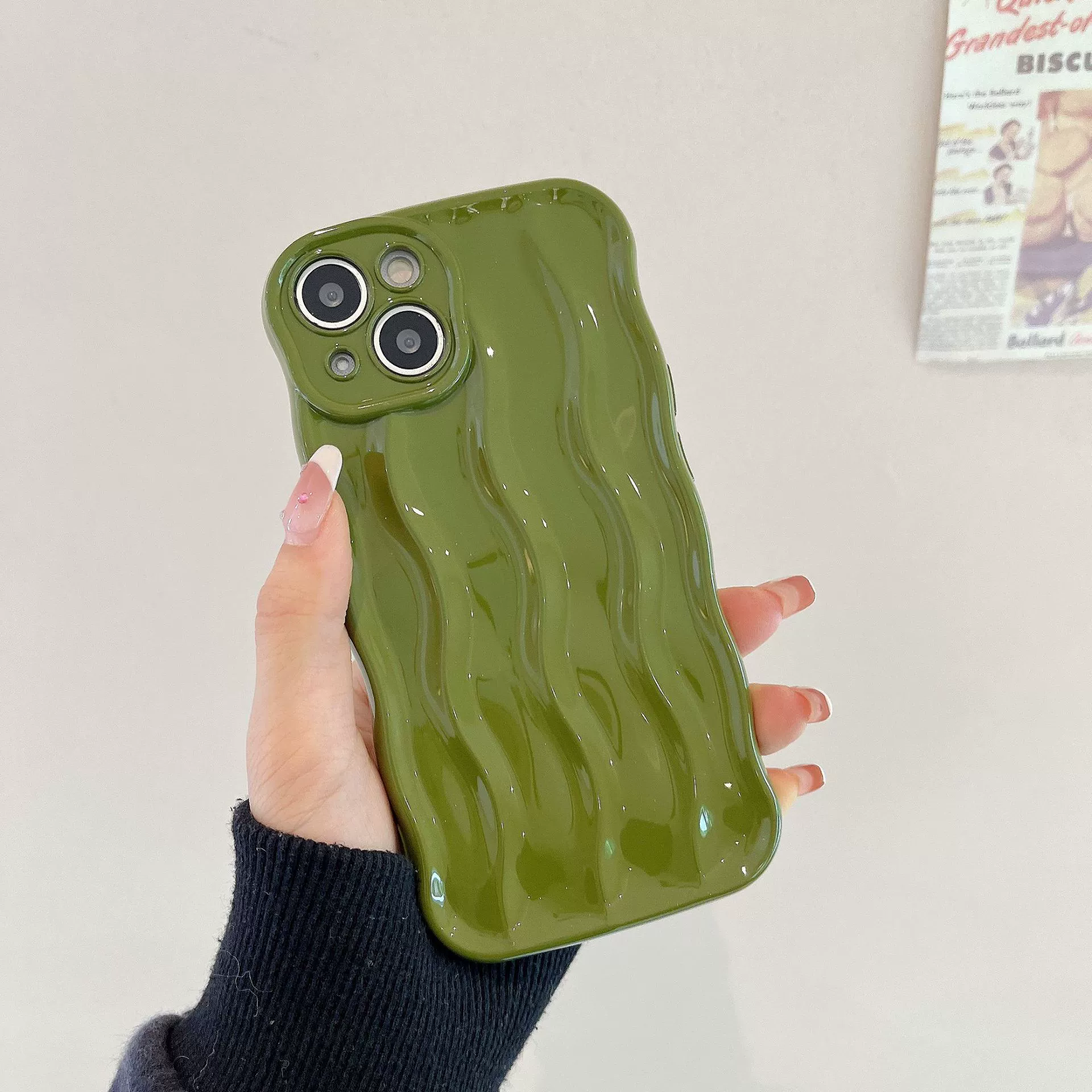 Apple, совместимый серебристый для стирки, iPhone14 Pro, чехол для телефона, iPhone 16, волнистый узор, iphone, 13