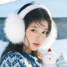 氛围感拍照白色毛绒耳罩女冬季可爱保暖防冻耳捂耳包百搭耳套耳暖