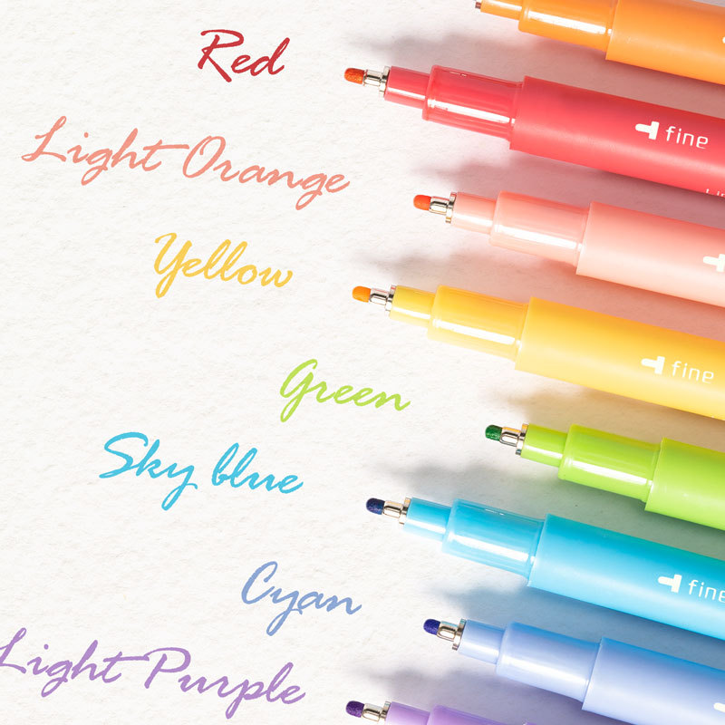 Guangna 8091 color tubo de aguja pluma impermeable 12 color conjunto de bolígrafo de dibujo