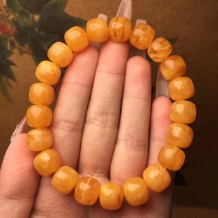 Natural beeswax old honey flower wax old bracelet waxy rich grain clear single circle bracelet DIY text play accessories