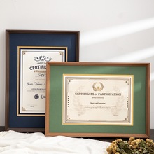 荣誉证书相框摆台A4证件a3专利授权奖状挂墙简约保护套亚克力画框