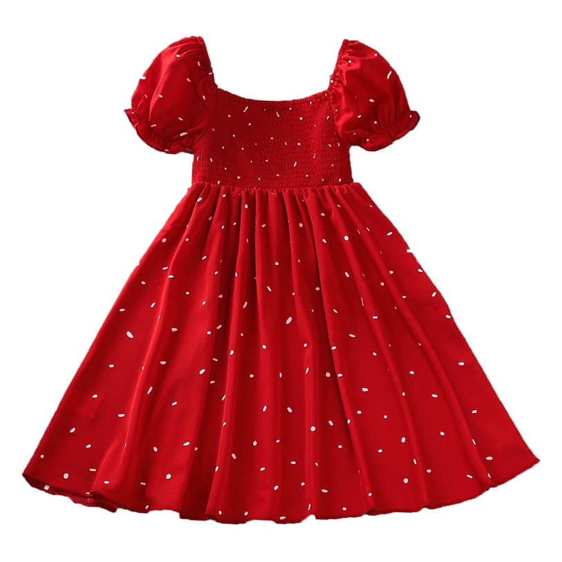 Vestido de las niñas verano 2024 nuevo estilo coreano estilo occidental falda infantil manga corta princesa vestido popular ropa para niños al por mayor
