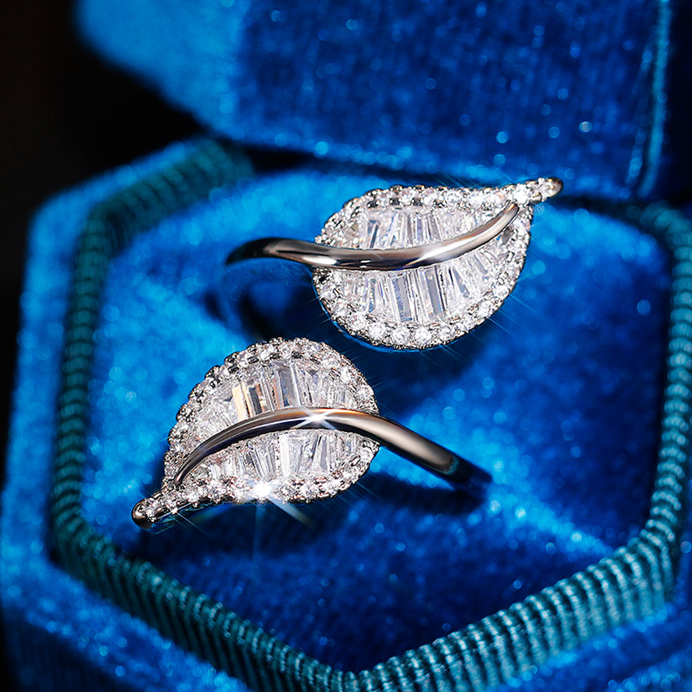 Simple Style Flower Copper Inlay Zircon Open Ring 1 Piece