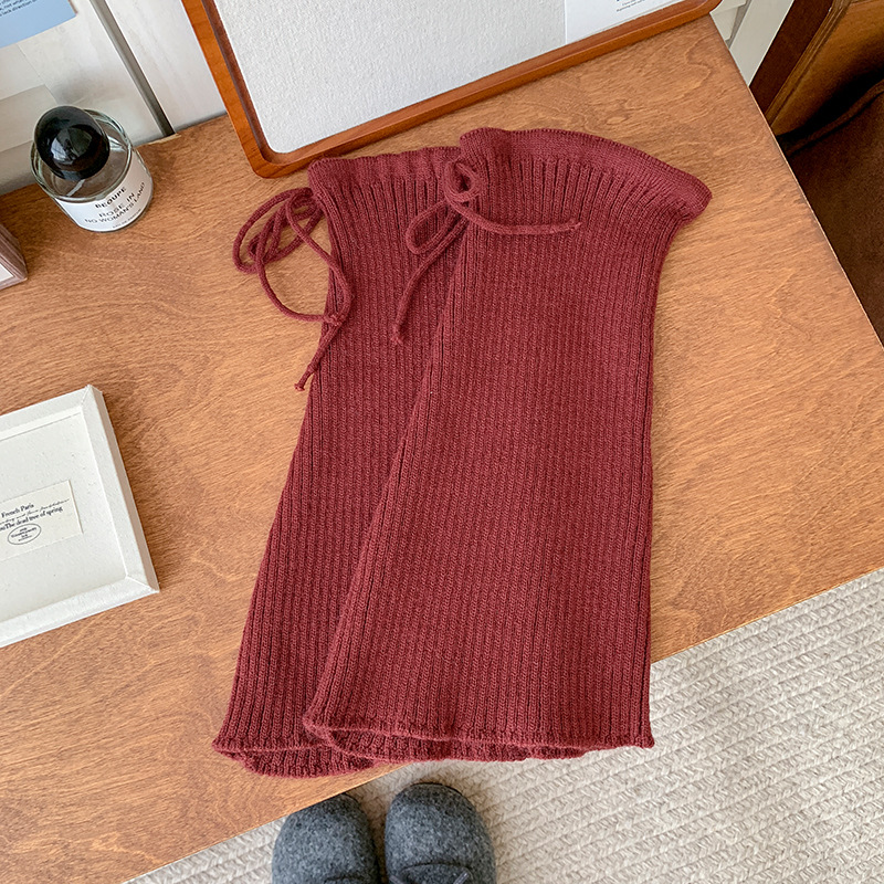 Scaldamuscoli Bootshang Calzini con coulisse in cotone per donna Autunno e inverno Calzini spessi e caldi in pile Calzini grigi in maglia di vitello_voghion.com