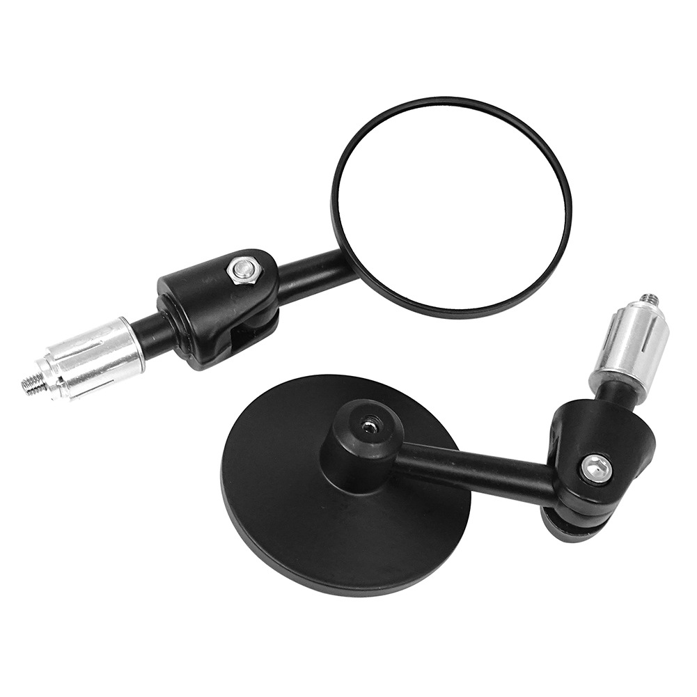 Motorcycle Retro Modified Round Aluminum Alloy Handlebar Mirror Rearview Mirror Handlebar Modified Reflective Folding Mirror