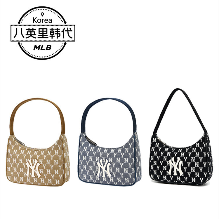 Factory Direct Sale Korean Mlb Bag Yankees Retro Vintage Monogram Underarm Bag Jacquard Ny Full Logo Handbag Shoulder Bag