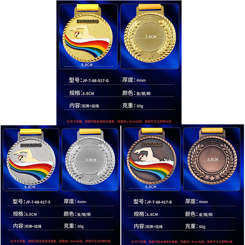 Fabricante de medallas personalizadas para diversos eventos deportivos, placas metálicas, medallas de oro, plata y bronce universales de gran venta transfronteriza para competiciones.