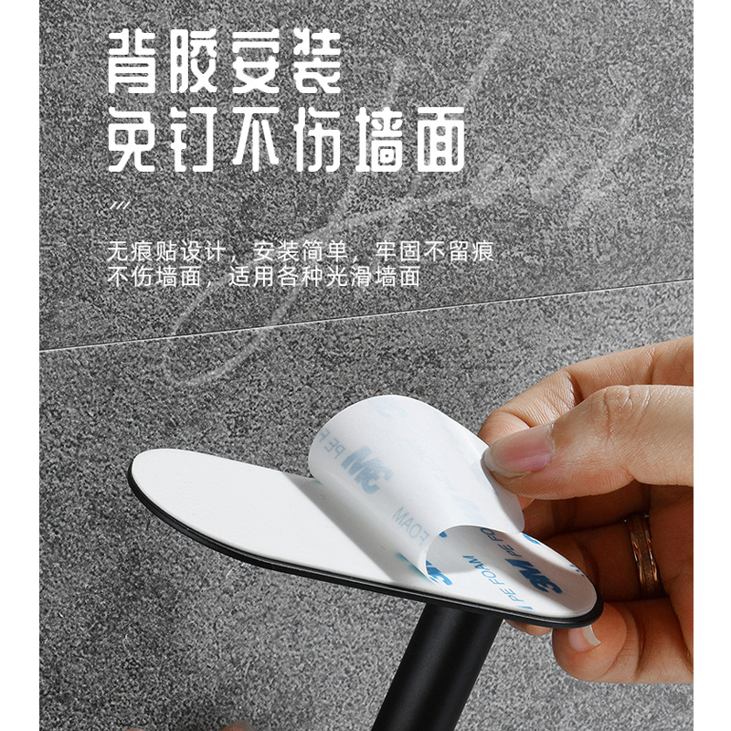 Transfronterizo 304 sostenedor de tejido de acero inoxidable traje de baño libre de perforación de hardware colgante toalla rack traje negro sola varilla