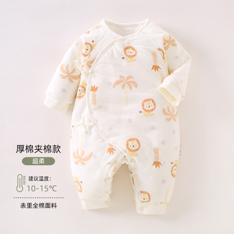 赤ちゃんの蝶々衣120gの厚い綿の新生児は赤ちゃんの綿の連体の服のa類の新生児の連体の服に登ります。|undefined