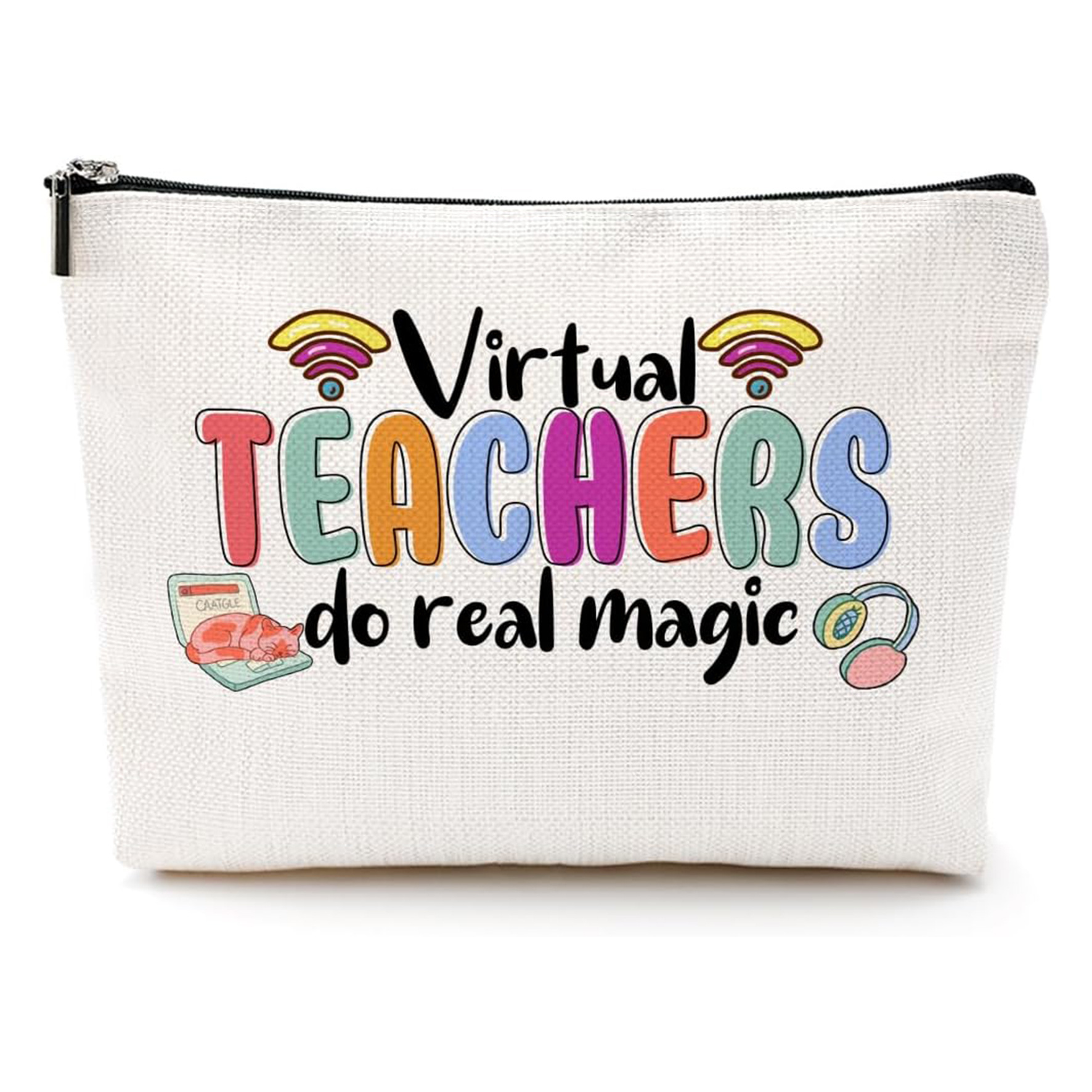Transfronterizo Amazon explosión gráfica inglesa bolsa de maquillaje regalo zipper bolsa de lino impermeable bolsa de maquillaje bolsa de almacenamiento