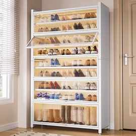 高级钢制鞋柜家用落地多层防尘鞋架门口入户玄关大容量收纳置物柜