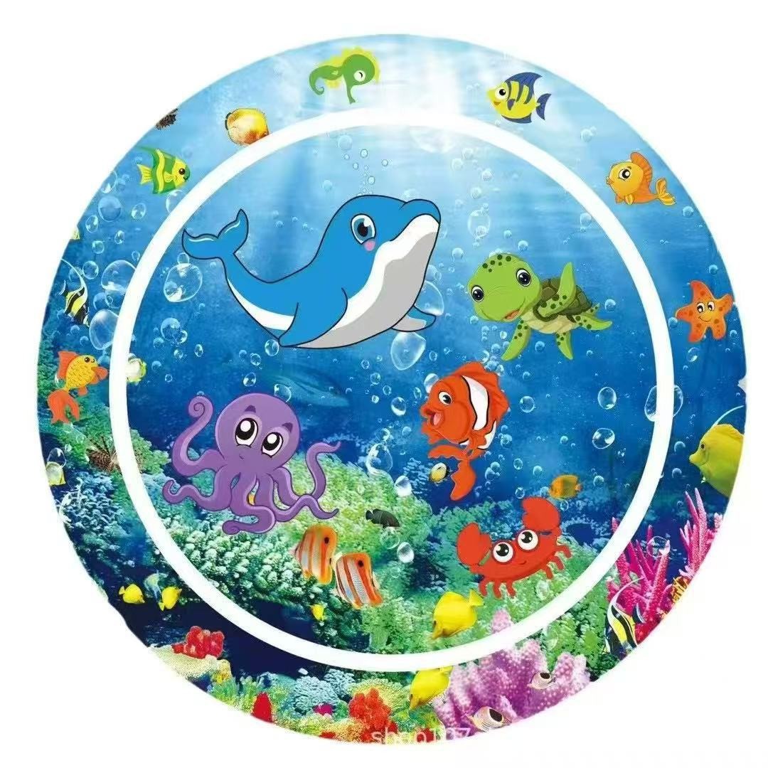 Cross-border children's inflatable PVC ocean fish crawling water mat baby patting water mat toy