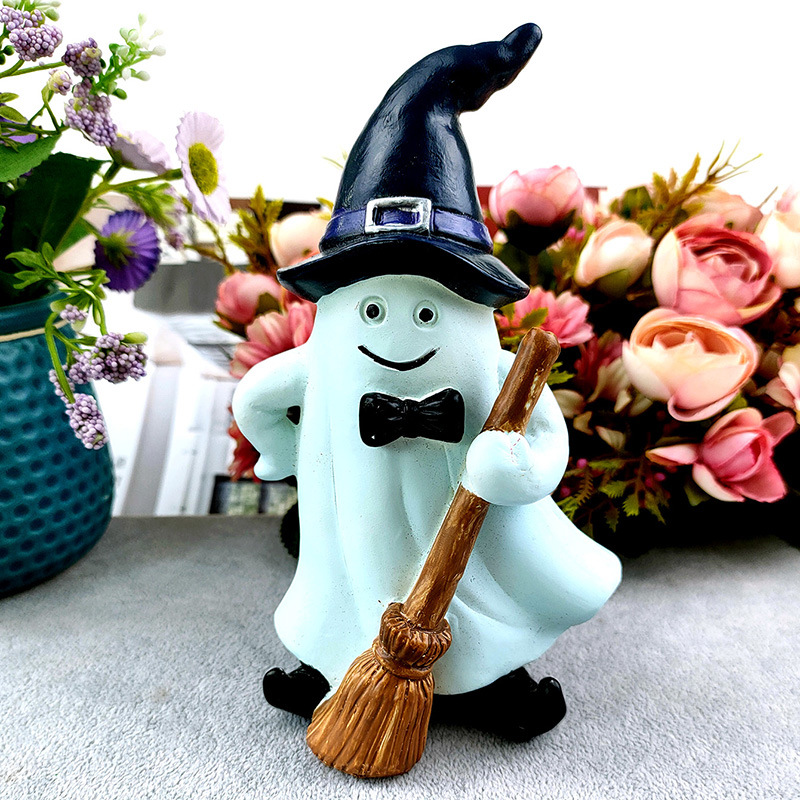 AliExpress Halloween lectura fantasma de dibujos animados casa pequeños adornos de Halloween fantasma lectura lindo adornos decorativos