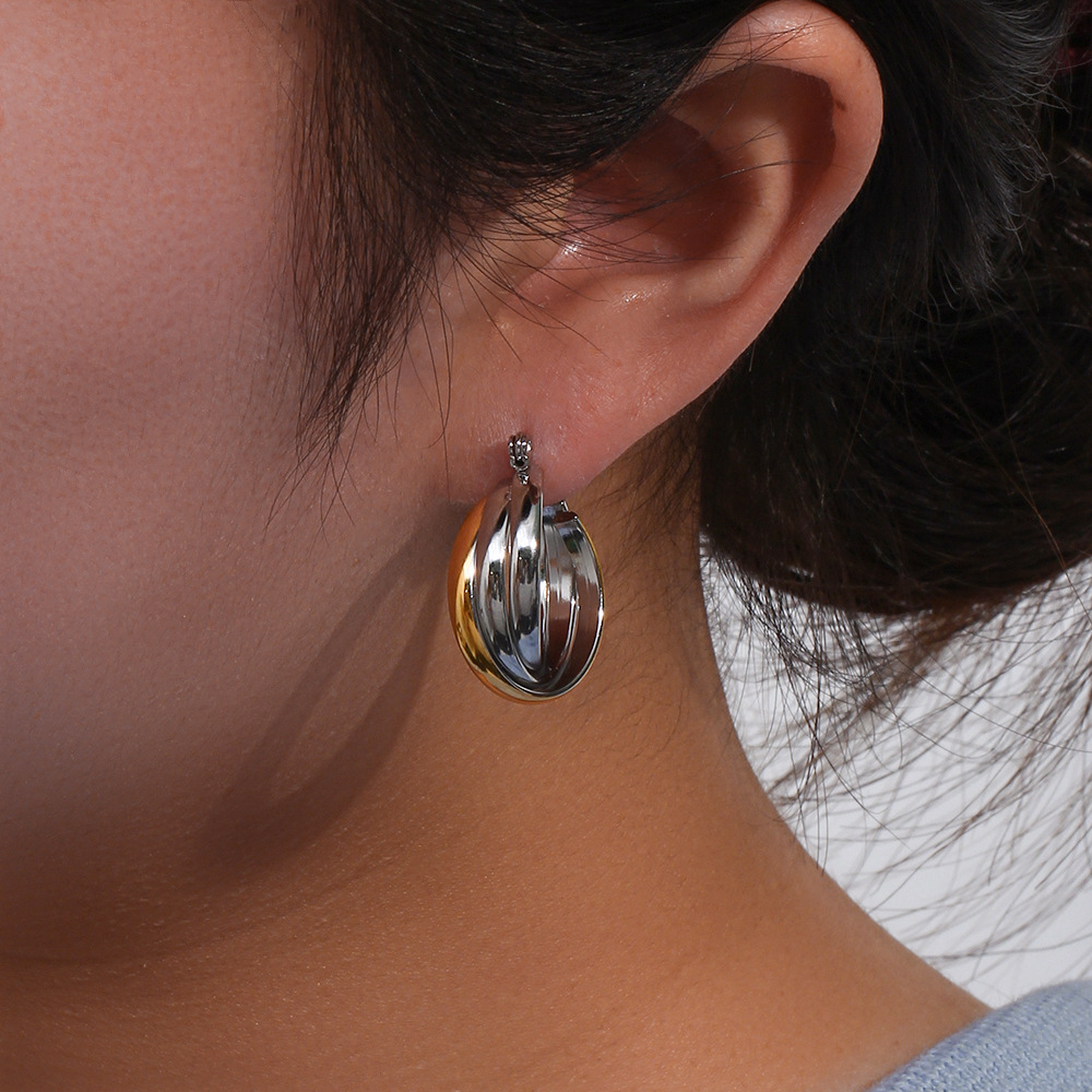 Fashion Simple Jewelry Womenu0027s Stainless Steel Spiral Twist Earrings