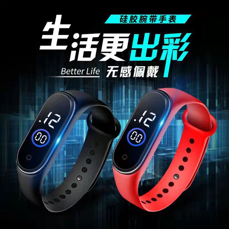 Nuevo M4 reloj electrónico pulsera pantalla táctil impermeable gran fuente moda deportes estudiante LED reloj electrónico