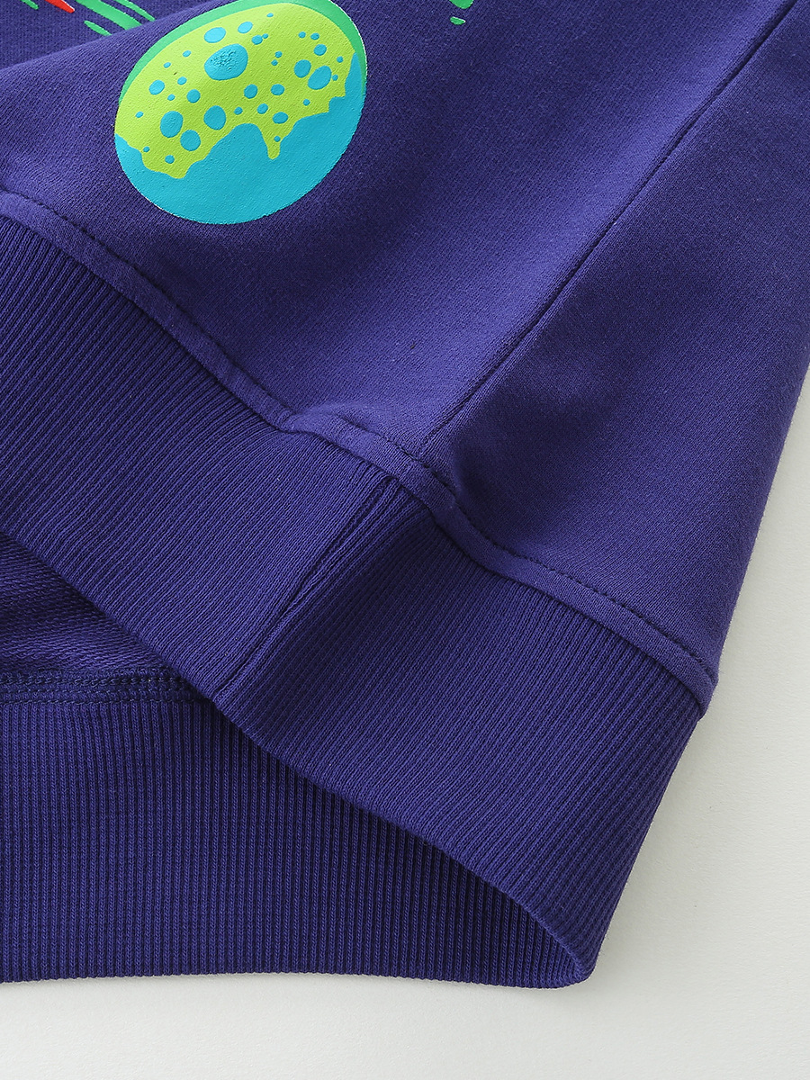 Estilo europeo y americano dibujos animados de ropa protectora para niños impresión nocturna ropa protectora de cuello redondo para niños, punto de algodón, ropa casual para niños al por mayor