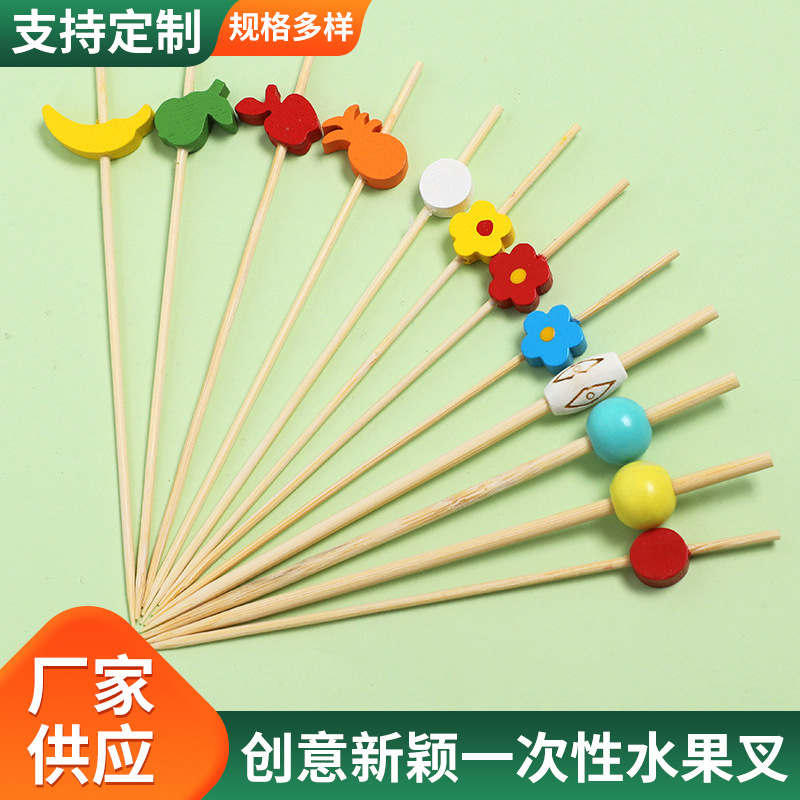 Palillos de Bambú Decorativos para Frutas y Postres