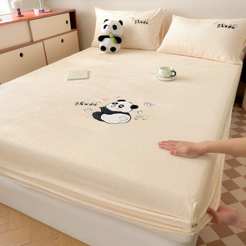 2025 nueva sábana de terciopelo de leche cubierta protectora de colchón de invierno de una sola pieza cubierta de cama engrosada con todo incluido más funda de cama individual de terciopelo