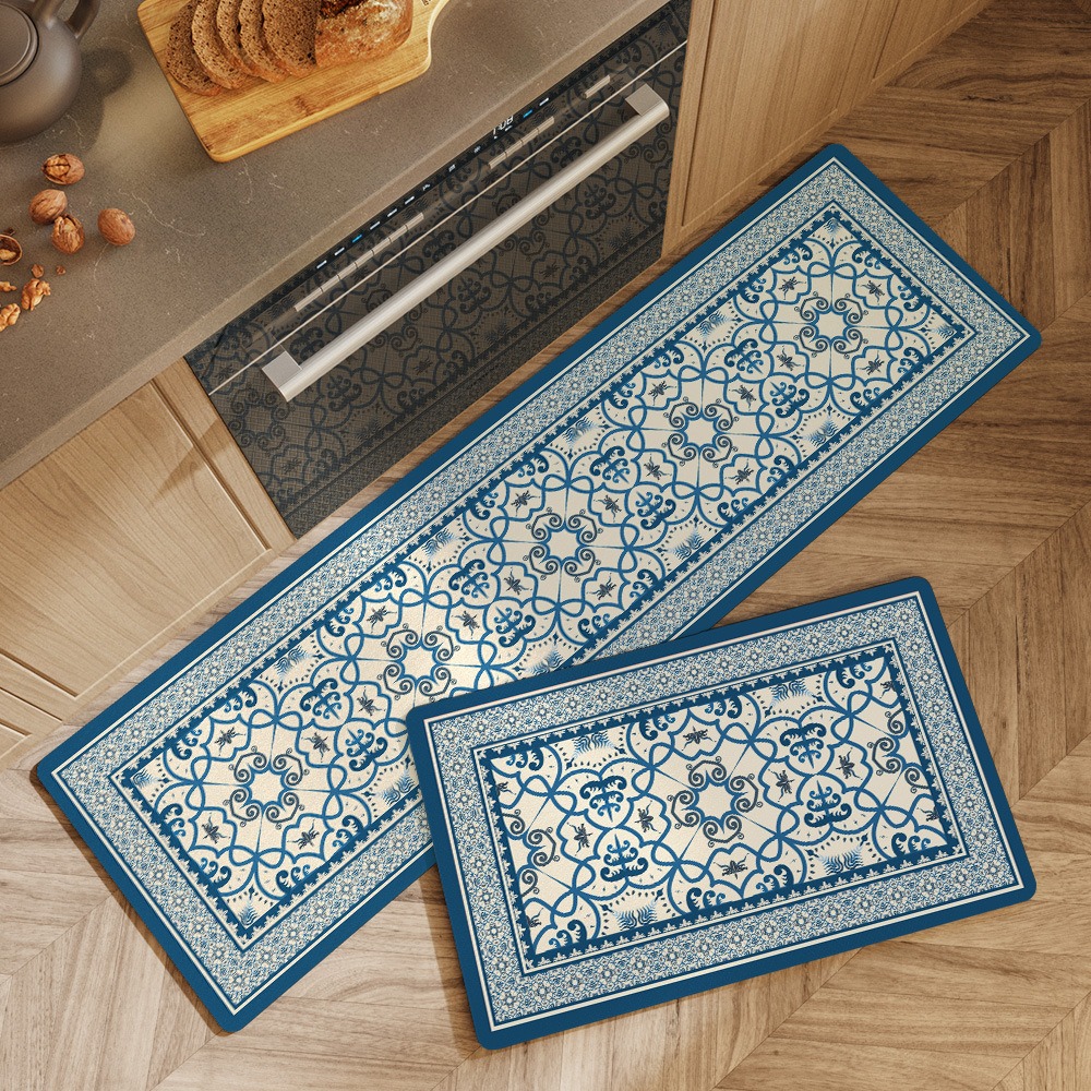 Chinese-style household kitchen oil-resistant, anti-oil stain, durable, water-absorbent, non-slip, wash-free mat, long strip mat