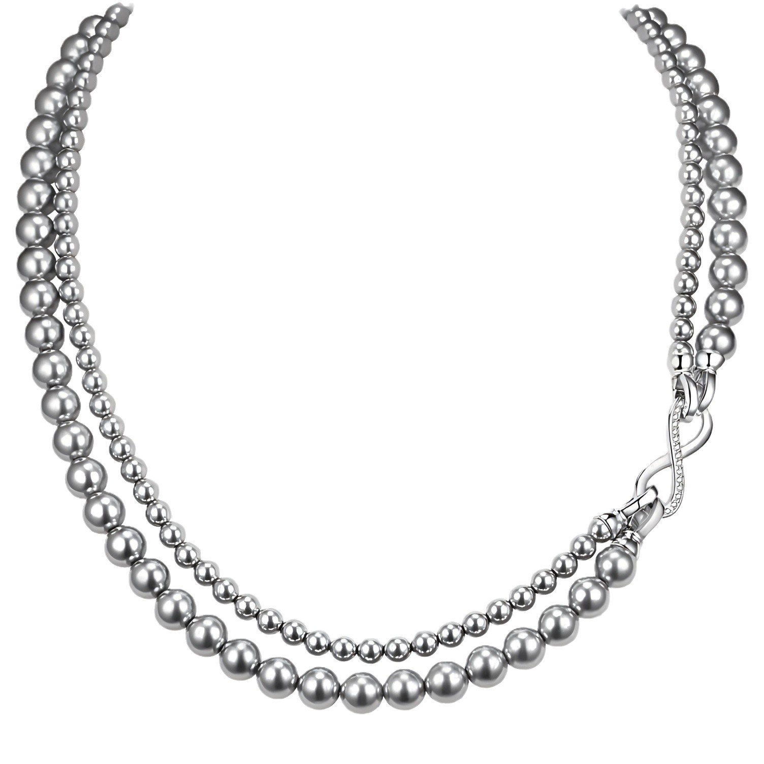 8字のボタンを分割して、首のチェーンの気質を重ねることができます。