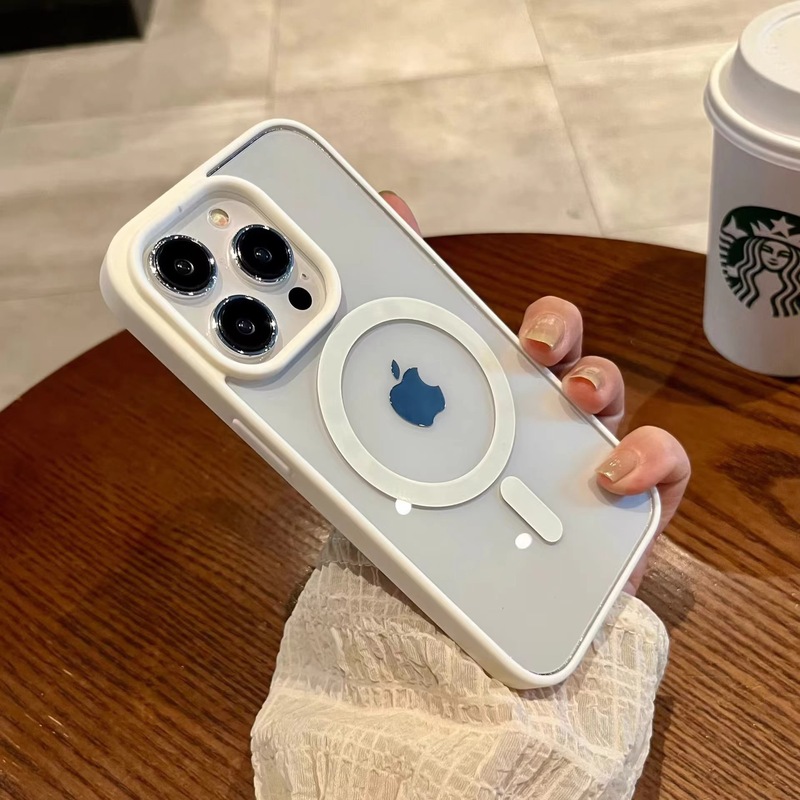 マカロンシリコン磁気吸着式iPhone17pro用スマホケース アクリル大穴 Apple15対応 ハードins1314|undefined