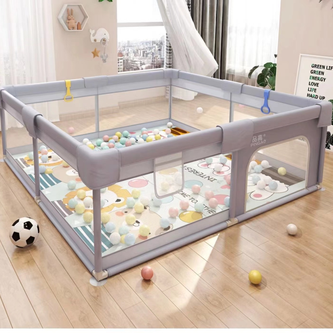 Corralito para bebés y niños, plegable, con barrera de seguridad, para uso doméstico, venta al por mayor de fábrica, para habitación infantil.