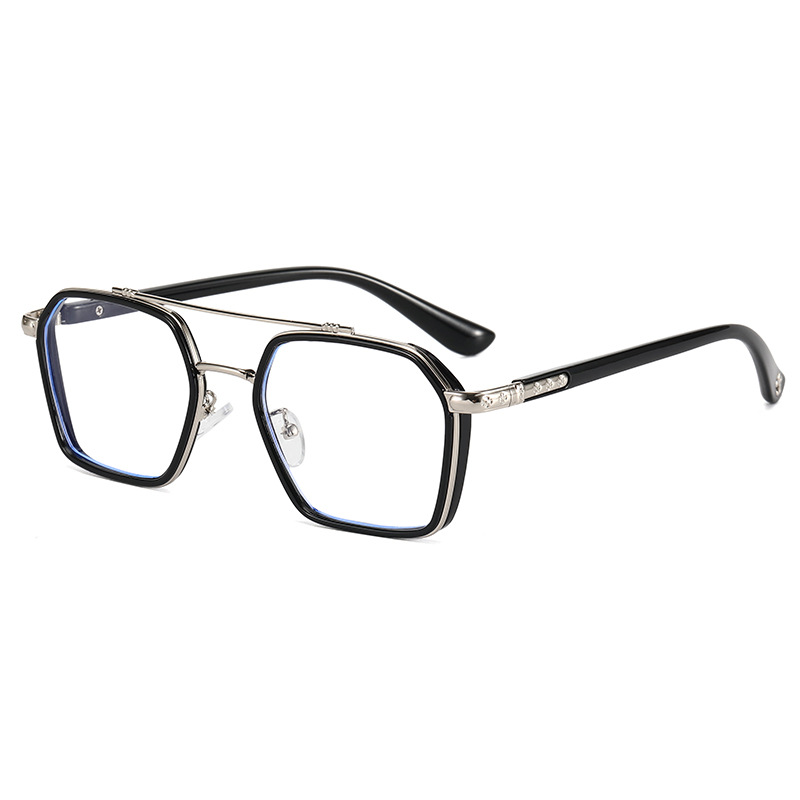 2021新款双梁不规则眼镜防蓝光眼镜男女同款个性平光眼镜