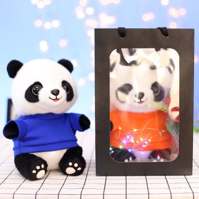 청두 국보 팬더 스웨트 셔츠 팬더 플러시 장난감 드레싱 천 인형 사천 관광 기념 선물 인쇄 로고