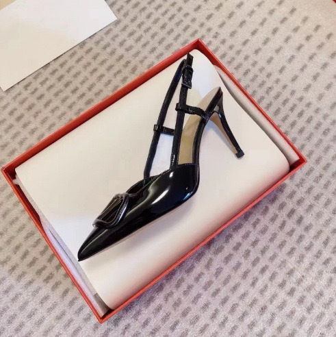 블랙 페이턴트 가죽 [6cm]