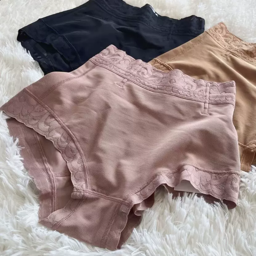 TIKTOK欧美大码中腰提臀收腹裤束身美体紧身塑身中腰三角塑腰内裤