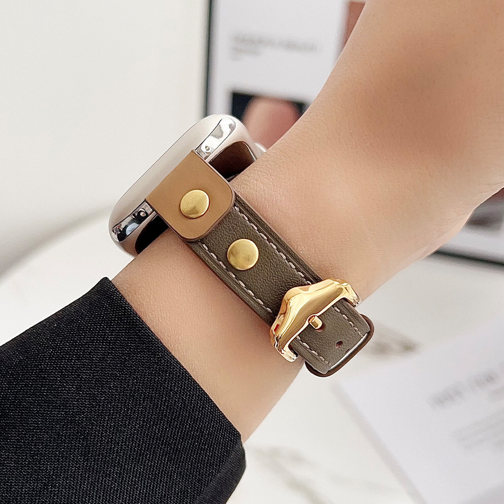 30g Weight Watch Strap Classification Genuine leather Material Round Pattern Casual, Simple Style Style Casual Simple Style Round Watch Strap 16