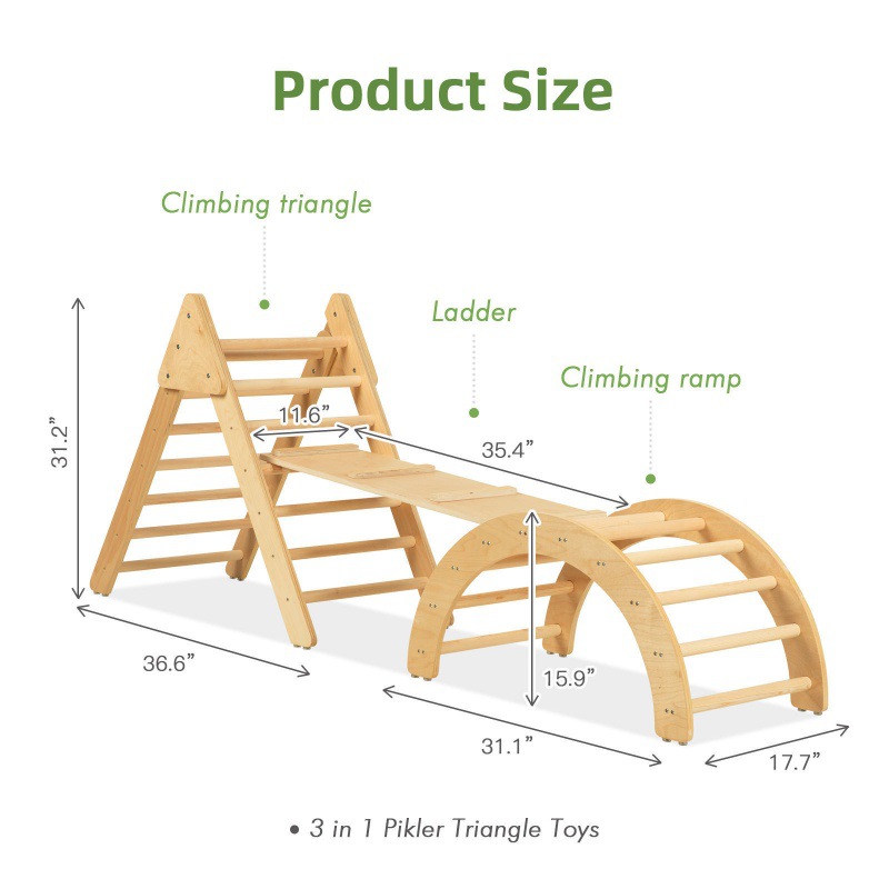 Wooden climbing frame for early age