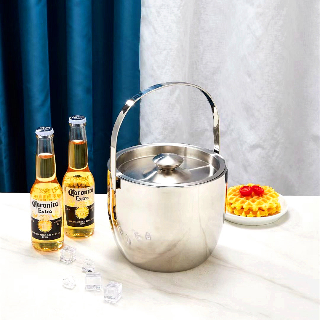 304 acero inoxidable de doble capa barril de hielo portátil al aire libre barril de música barril de cerveza fría barril de champán vino tinto