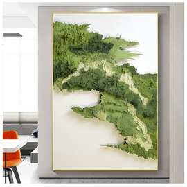 绿洲抽象客厅装饰画现代简约沙发背景墙落地画高档肌理感玄关壁画