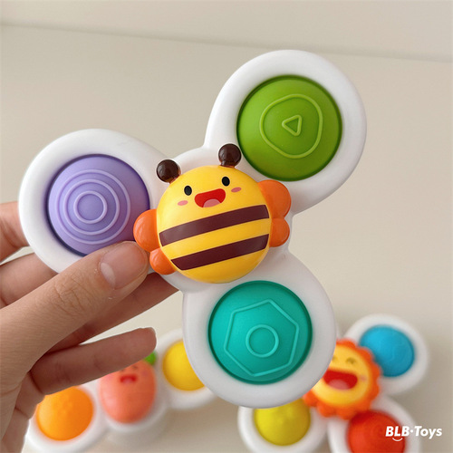 Cross-border rotating flower space baby dining table suction cup spinning bubble fun infant and child fidget spinner toy