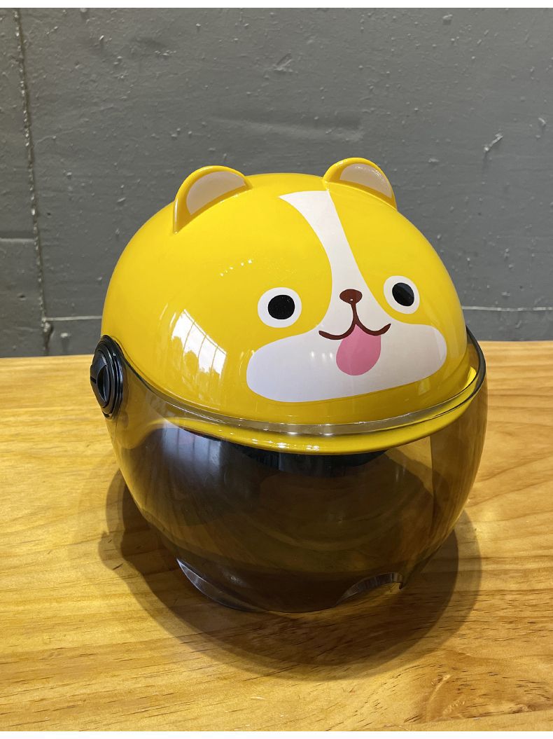 Electric Motorcycle Kids Helmet B Type Cute Ears Summer Half Helmet