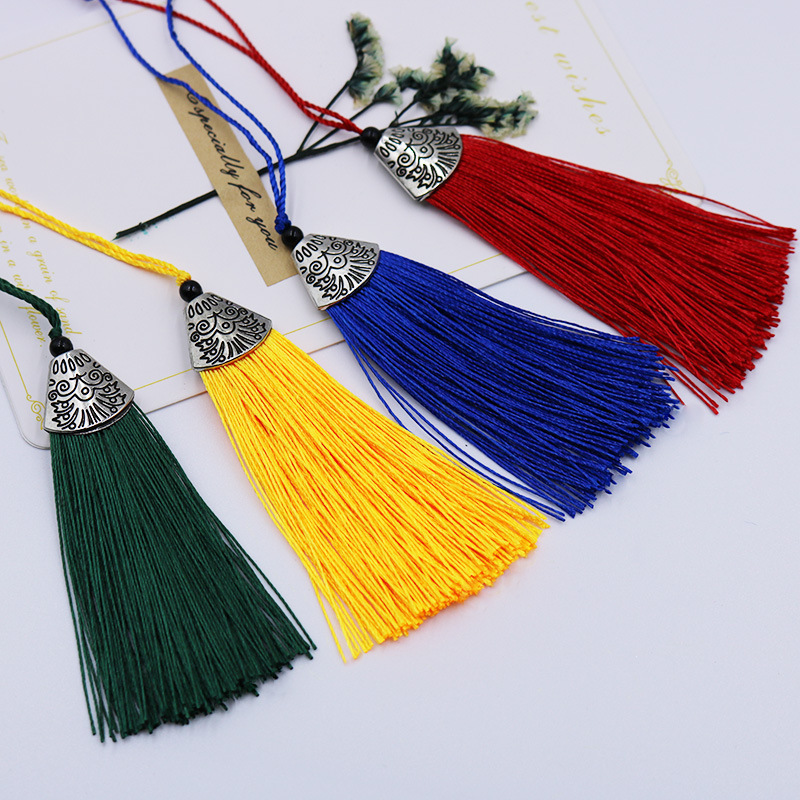 Flat Fish Mouth Tassel Sachet Keychain Pendant Chinese Style Hanging Tear Polyester Line Vertical Metal Cap Small Tassel Accessories