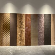 跨境3D雕刻实木肌理板家装工程酒店定制护墙板背景墙木饰面板厂家