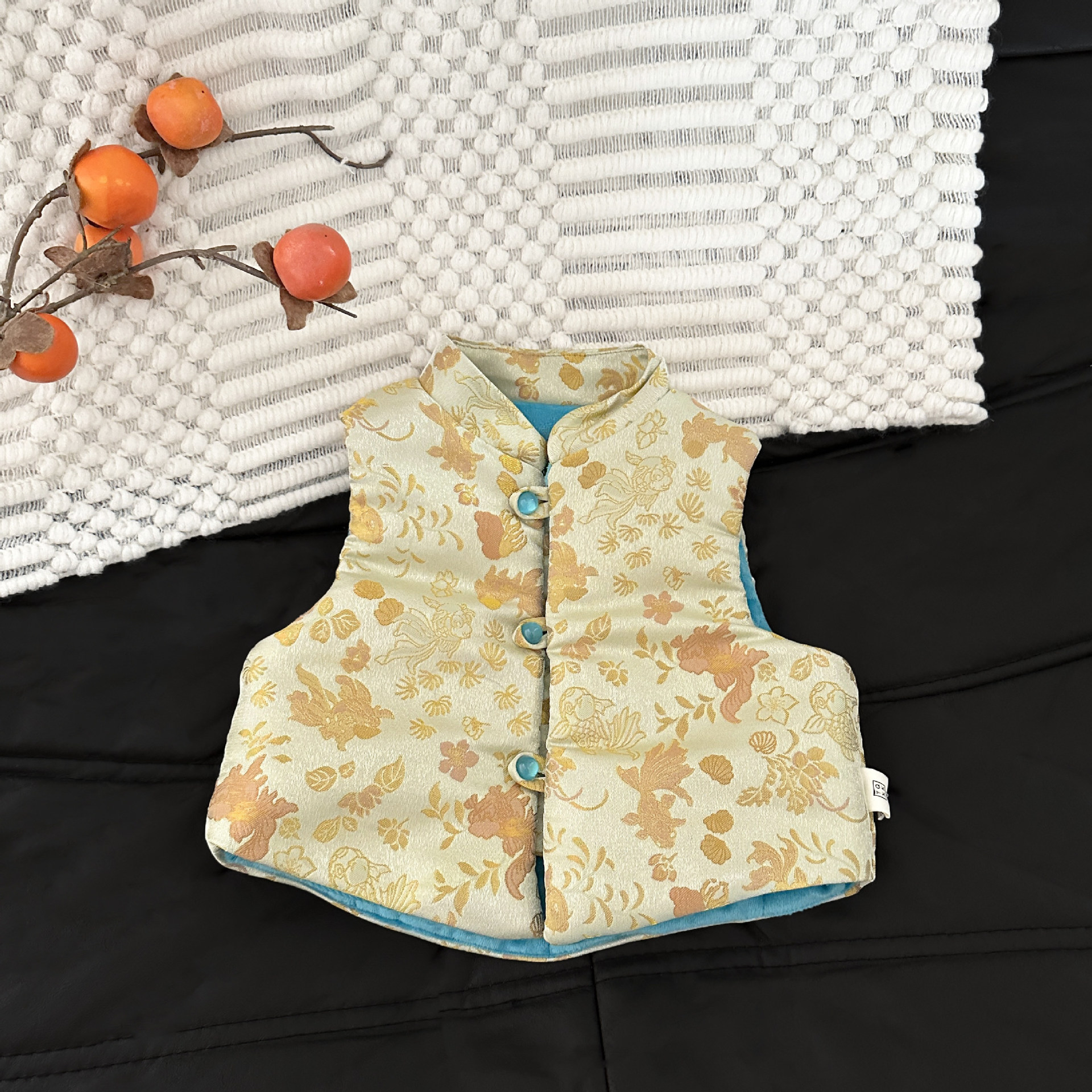 Chaleco de niños chino 2025 primavera, otoño, invierno nuevo estilo bebé niño estilo nacional retro Jacquard chaleco de hombro vestido chino