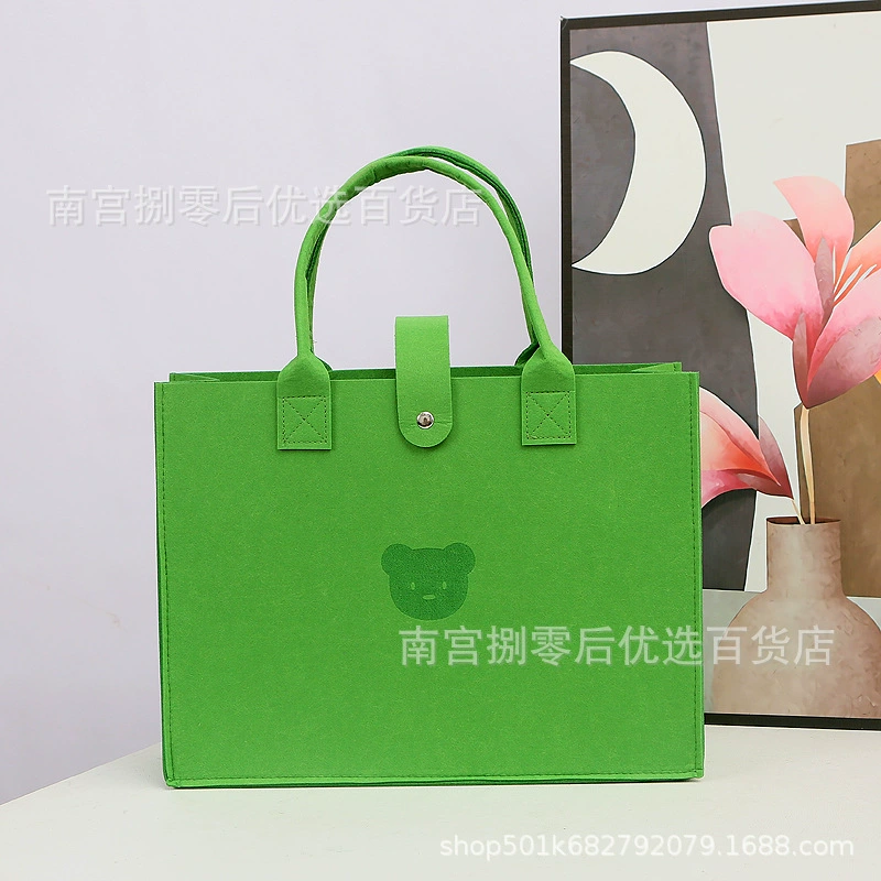 Handheld organizer tote bag, thickened construction, bear motif, sizes 20×15×9–40×30×13 cm