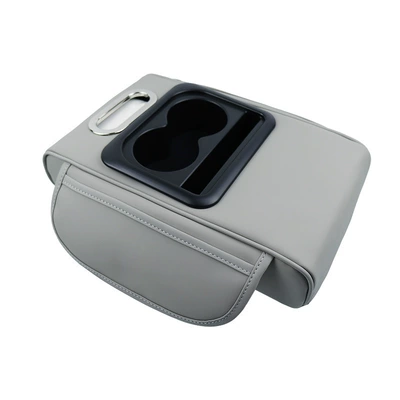 Armrest box pad – multifunctional advanced armrest box pad - gt-6-no-embroidery-1-gray-free-pack-of-small-tissues