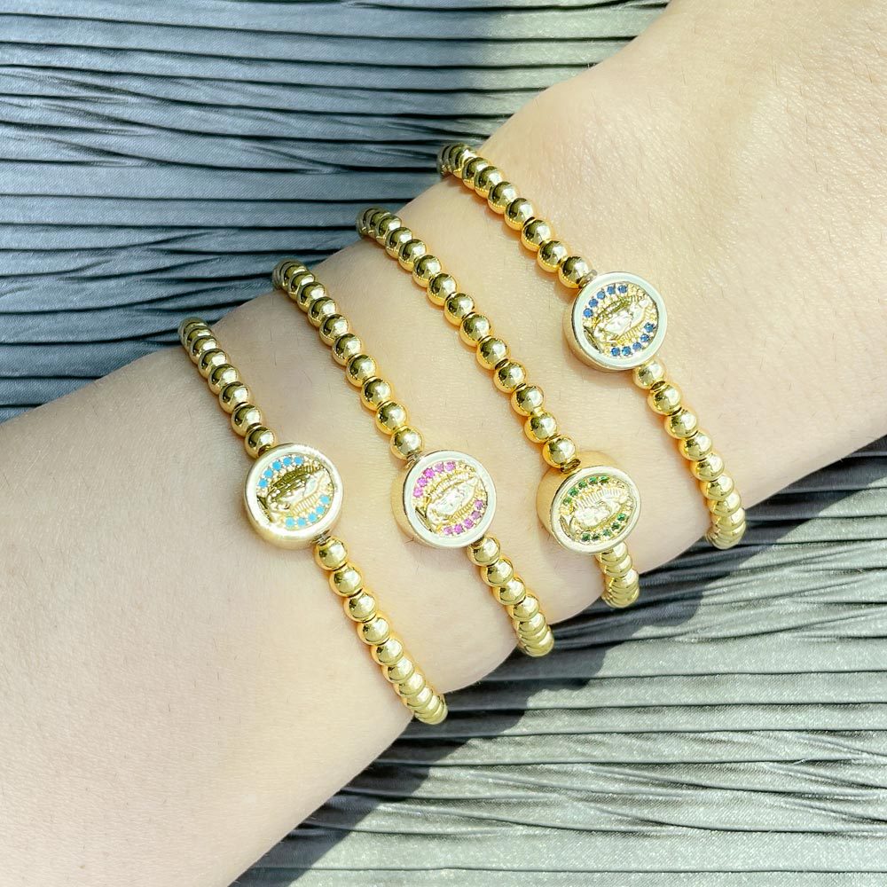 Fashion Round Copper Bracelets Inlay Zircon Copper Bracelets