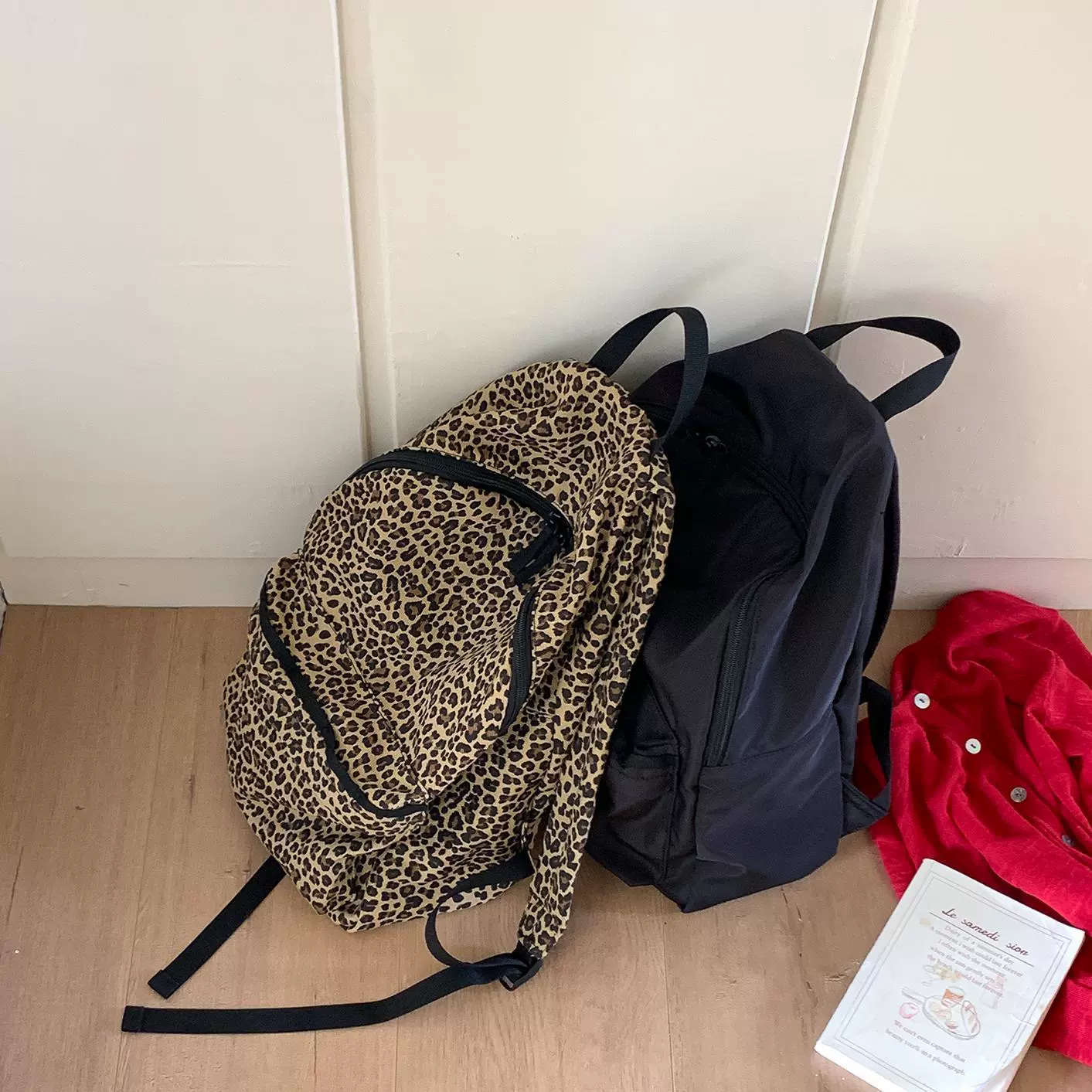 跨境学生双肩包女大容量时尚韩版电脑书包批发潮流豹纹背包双肩女