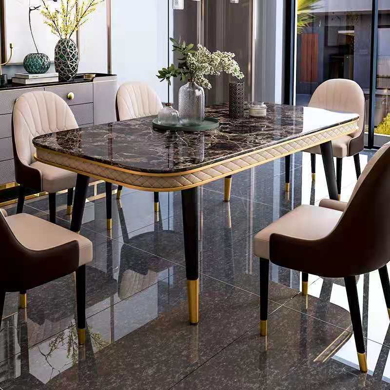 唐绣TJMA603天然岩板餐桌椅轻奢意式长方形优质大理石奢华型饭桌