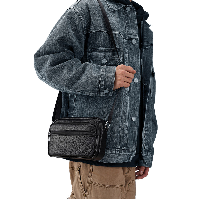 Factory Wholesale Men's and Women's Crossbody Bag Head Layer Cowhide Crossbody Mobile Phone Bag Large Capacity Shoulder Bag Light Luxury Small Square Bag Factory Wholesale Men's and Women's Crossbody Bag Head Layer Cowhide Crossbody Mobile Phone Bag Large Capacity Shoulder Bag Light Luxury Small Square Bag