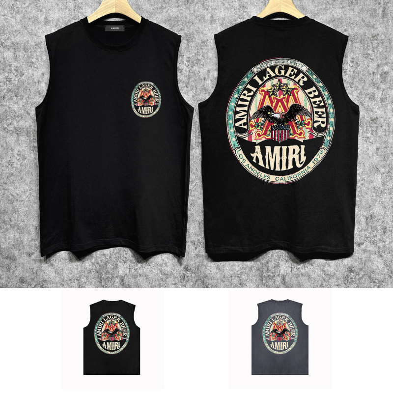 Long-Term Supply of Foreign Trade Cross-Border European and American Trendy Brands Summer Amiri t Shirt Sleeveless Vest T-Shirt