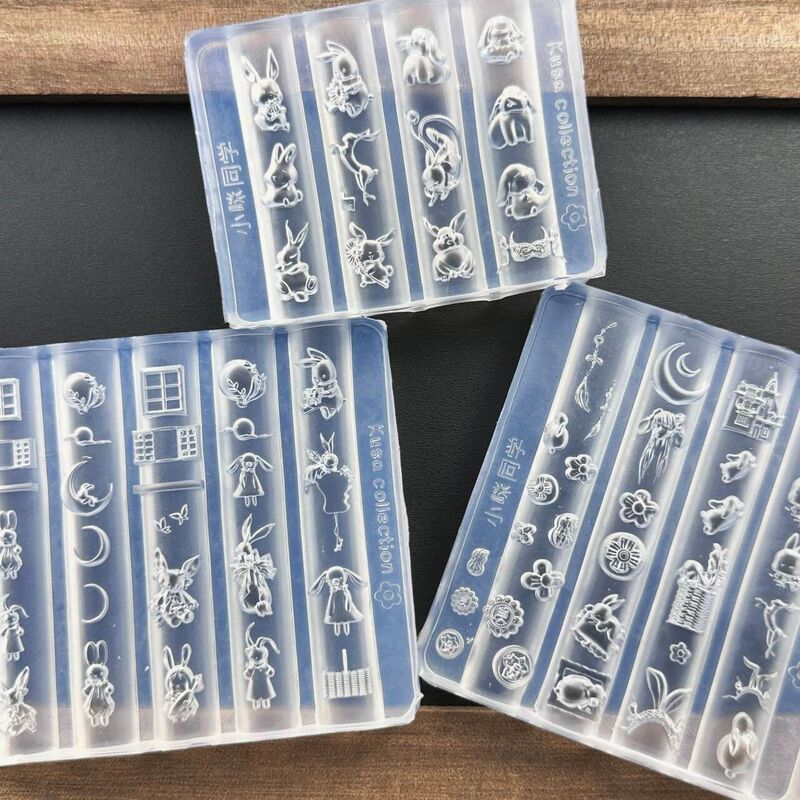 网红高透美甲硅胶模具兔子乐园兔兔乐园中秋立体高透美甲磨具|undefined