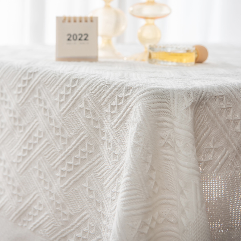 Ins estilo rectangular mesa de café cubierta de tela de punto tela mantel de encaje luz sensación de lujo internet celebridad fotografía mantel al por mayor