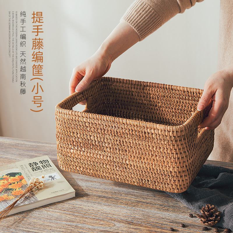 Cesta de almacenamiento de ratán, cesta de frutas, cesta para bollos al vapor, cesta de bambú para pan y refrigerios, cesta de picnic